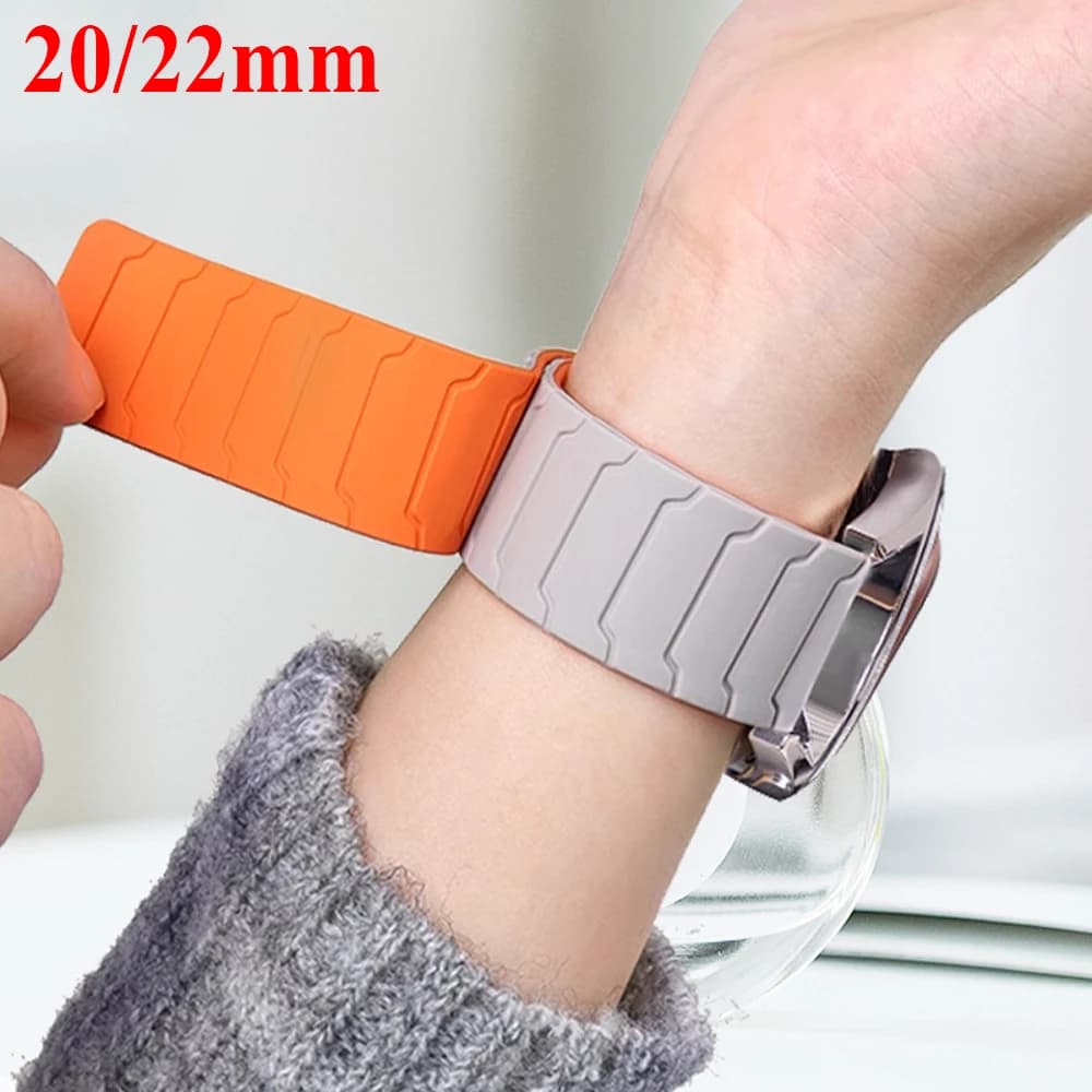 22mm 20mm Magnetic Band For Samsung Galaxy Watch 7 6 5 4 3 Silicone Loop Strap For Huawei Watch GT5/4/3Pro 46mm Ultimate Correa