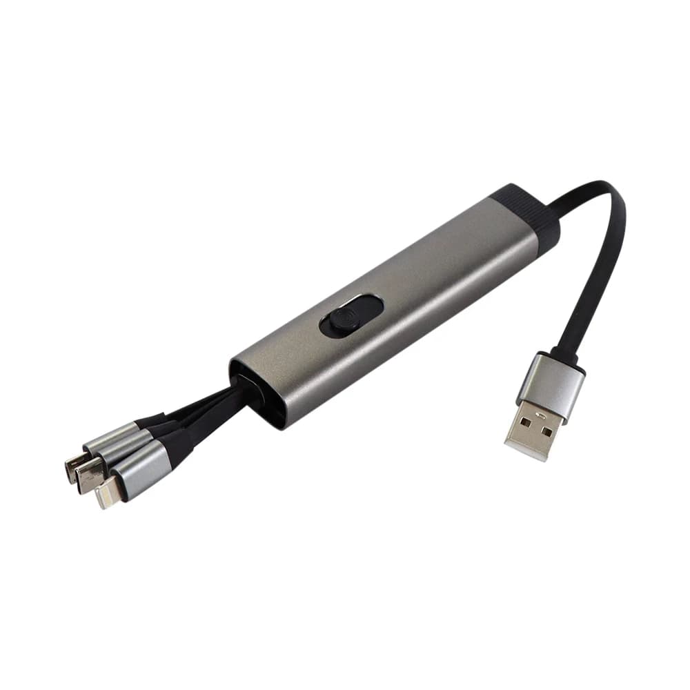 3-in-1 Data Cable Portable Charging Cable Multi-function Keychain Charging Cable