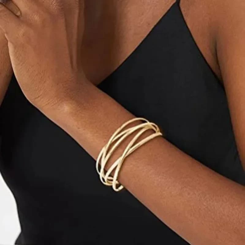 Punk Hollow Alloy Bangles for Women Gold Silver Color Cuff Bracelet Open Adjustable Arm Bracelets 2024 Summer Fashion Jewelry