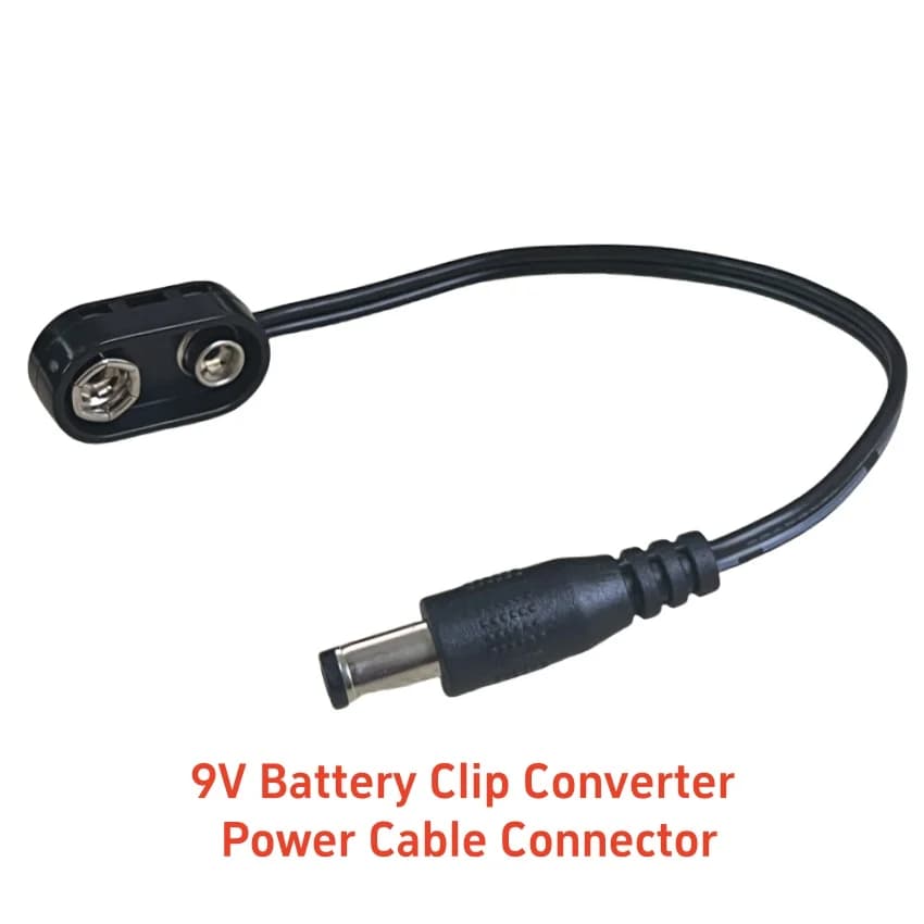 1PC 9V Battery Clip Converter Power Cable Connector Pedal Effect Male Cable 9Volt Power Supply Cable Guitar Accessories