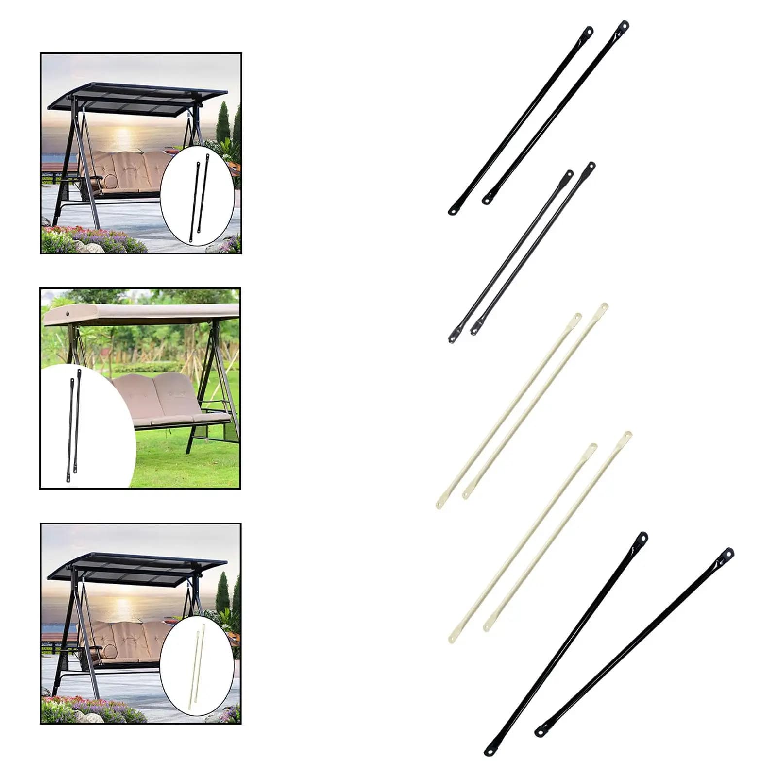 2x Swing Replacement Rods Hanging Poles Swing Arms Metal Rods for Garden Swing Seat Swing Pole Swing Set Swing Set Set Set Booms