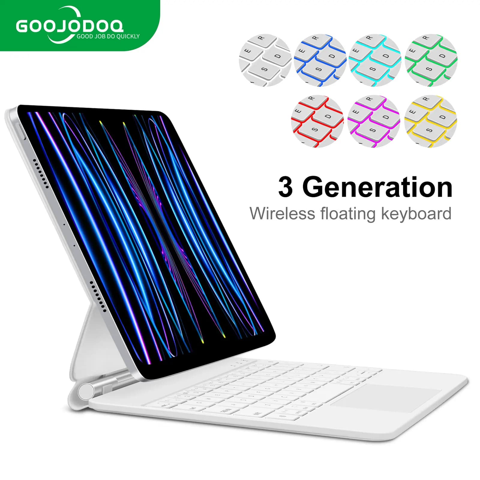 GOOJODOQ Magic Keyboard for iPad Pro 11 2024 Air 4 Air 5 Air 6 for iPad 12.9 10th Generation 6th 5th 4th 3rd Gen Cover Case