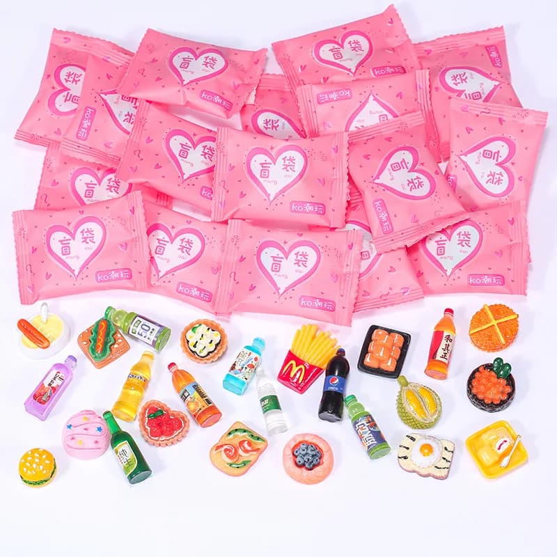 Random Style Bag Miniature Food Toy Mini Model Toys Simulation Supermarket Snacks Drinks Wine Bottles Jewelry Small Ornaments