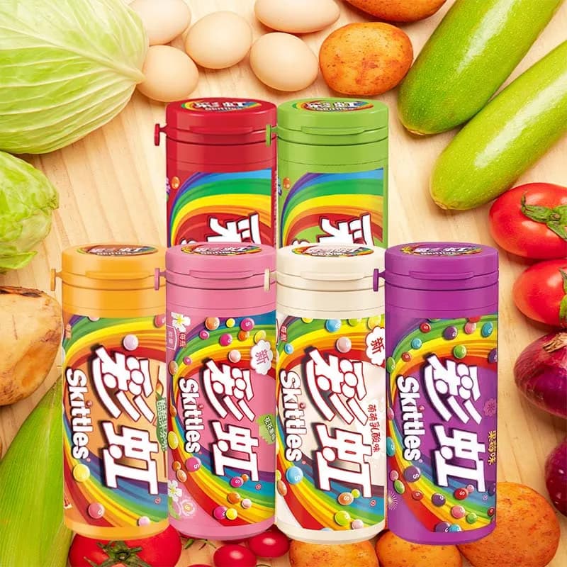 Skittles Candy 1.06oz(30g)*5 Cans Fruit flavored candy, you can taste the fruit flavor in one bite