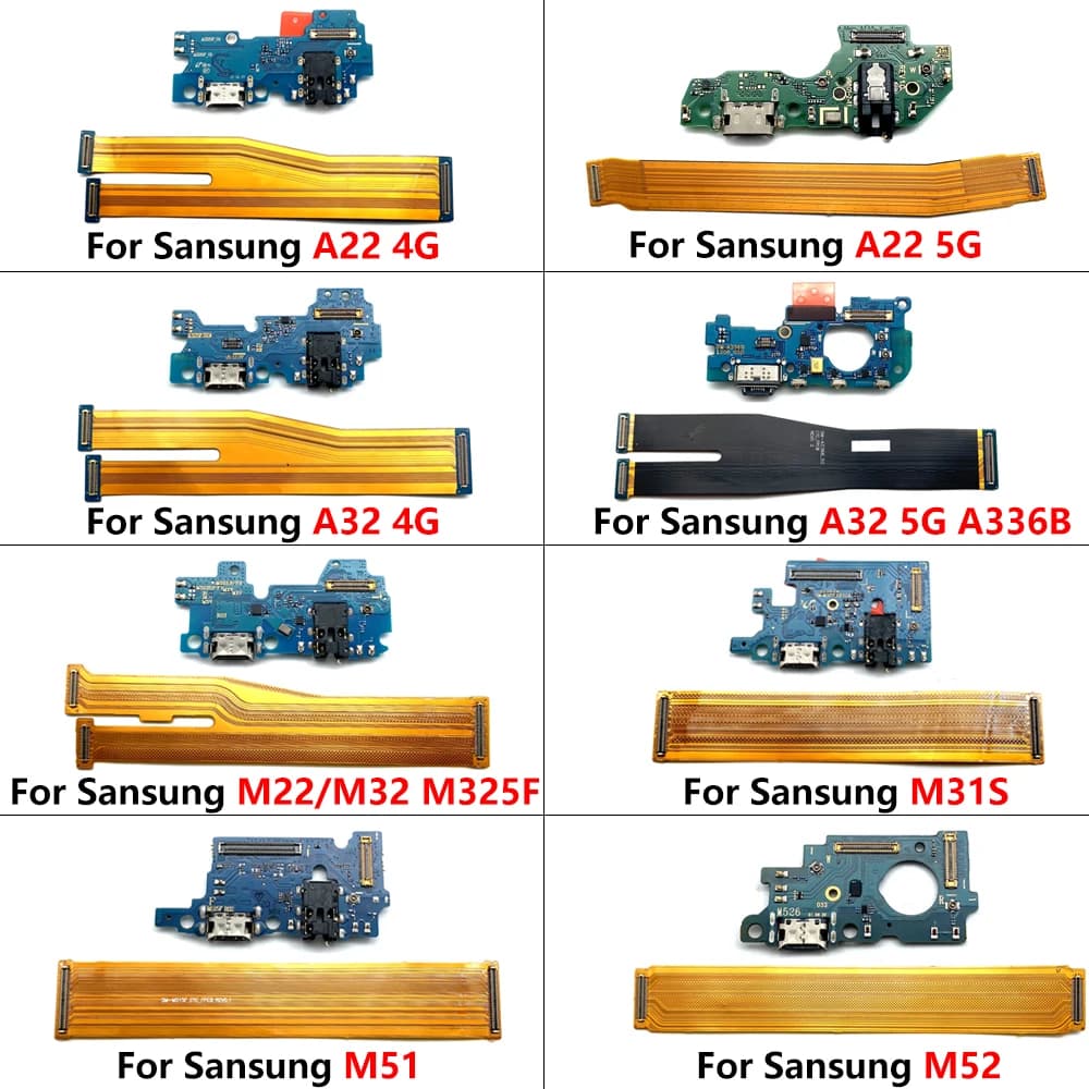 USB Fast Charging Charger Main Motherboard Flex Cable For Samsung A22 A32 4G A33 5G M22 M31S M32 M325F M51 Dock Connector Board