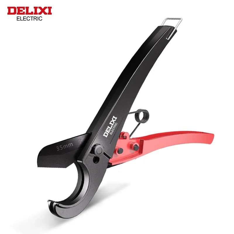 DELIXI ELECTRIC Pipe Cutter,Pipe Scissors SK5 Material Ratchet Cutter PVC/PU/PP/PE Hose Cutting Hand Tool,for Plumber,Homeowners