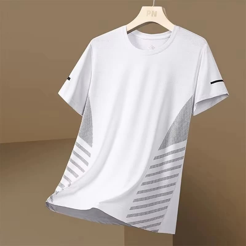 2025 Summer Breathable Men Running T-shirt Sportswear Sport Compression Fitness Sports Top Gym Training Jogging Casual