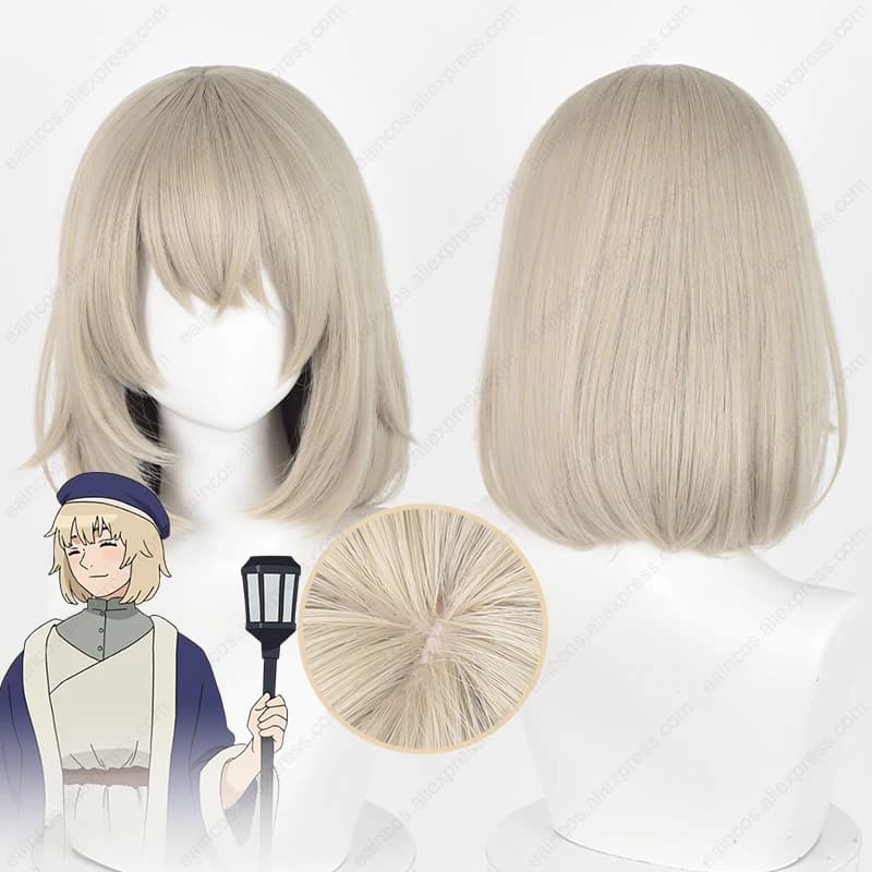 Falin Touden Cosplay Wig 35cm Short Gray Gold Wigs Heat Resistant Synthetic Hair Role Play Wigs