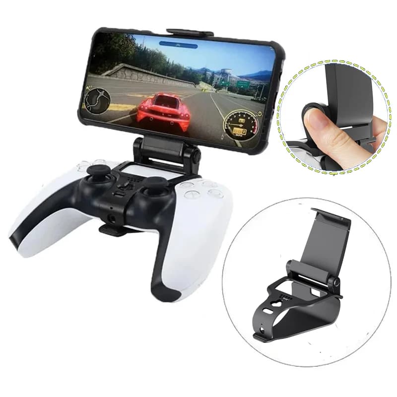 For PS5 Controller Gamepad Mobile Cell Phone Stand Smart Grip Mounting Bracket Suit for PS5 Accessories with Adjustable Width