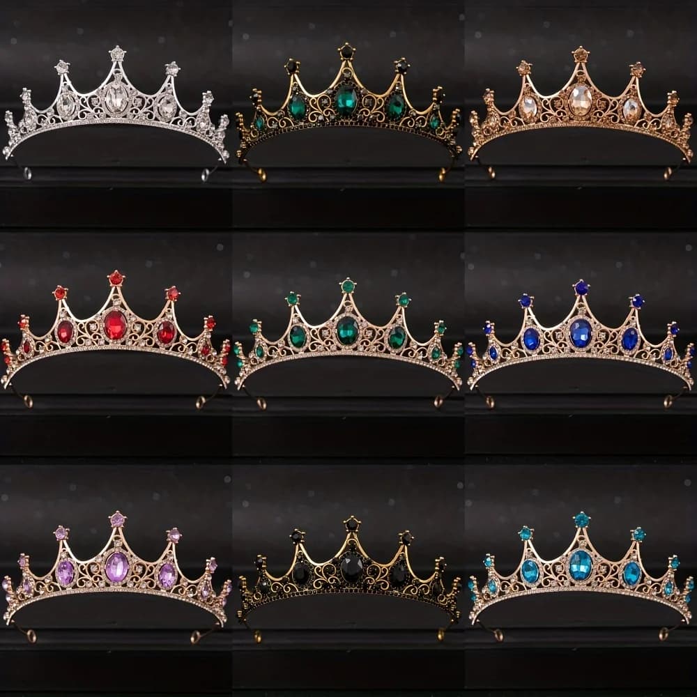 Baroque Crystal Tiaras And Crowns Rhinestone Prom Diadem Crown Tiara For Women Bride Bridal Wedding Hair Accessories Jewelry