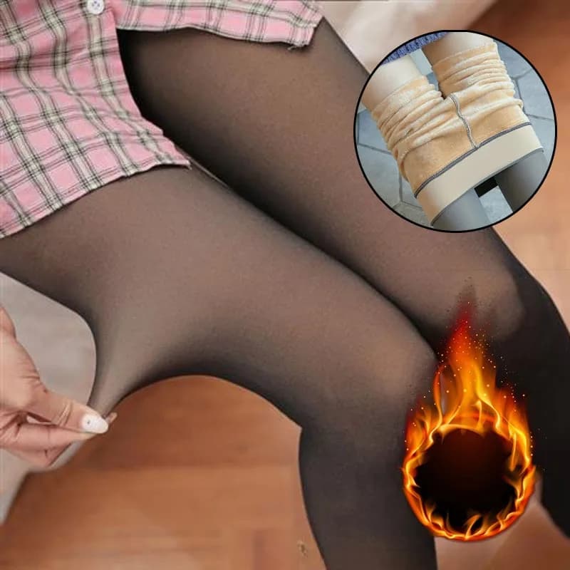 Winter Women's Fleece Tights Ladies Warm Tights Leggings Thick Fleece Pantyhose Fake Translucent Pantyhose Thermal Stockings