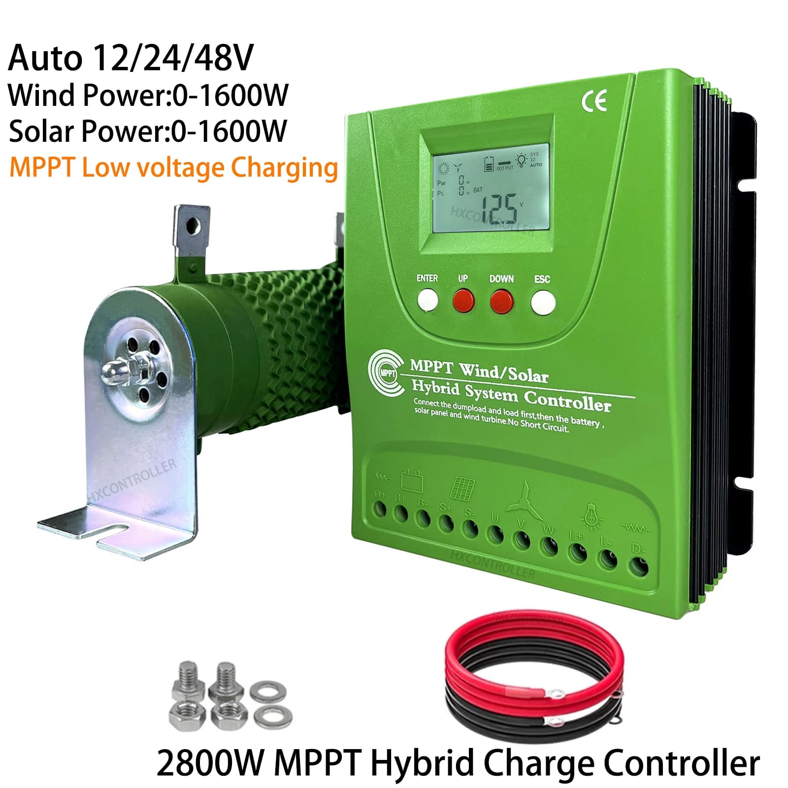 MPPT Wind Solar Hybrid Charge Controller Wind 1200W & Solar 1000W 12/24V/48V Automatic Hybrid Controller With Dump Load Resistor