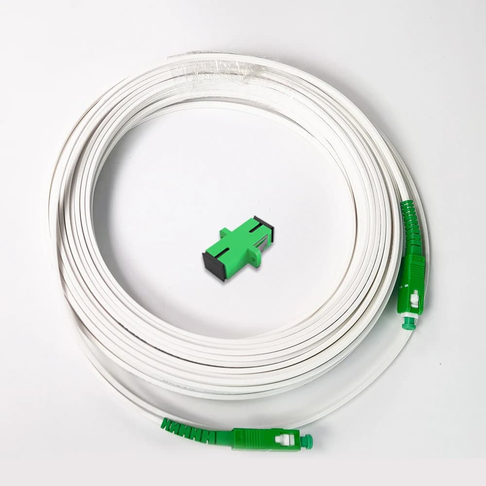Indoor Fiber Drop Cable Optical Patch Cord FTTH SC/APC To SC/APC Single Mode Optical Fiber Cable With White Wire Wholesale