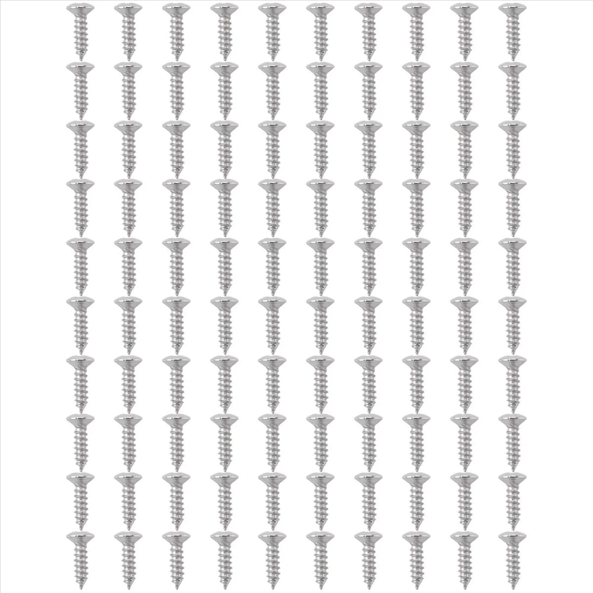 100 Pcs Guitar & Bass Pickguard Screws for Strat & Tele,Silver