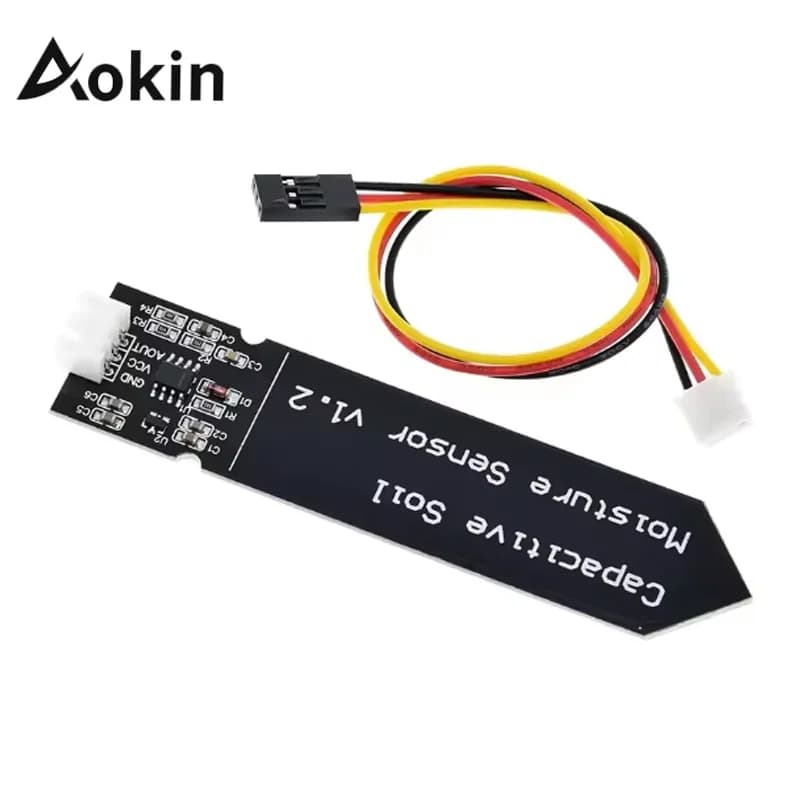 Aokin Capacitive Soil Moisture Sensor Module Not Easy to Corrode Wide Voltage Wire 3.3~5.5V Corrosion Resistant W/ Gravity