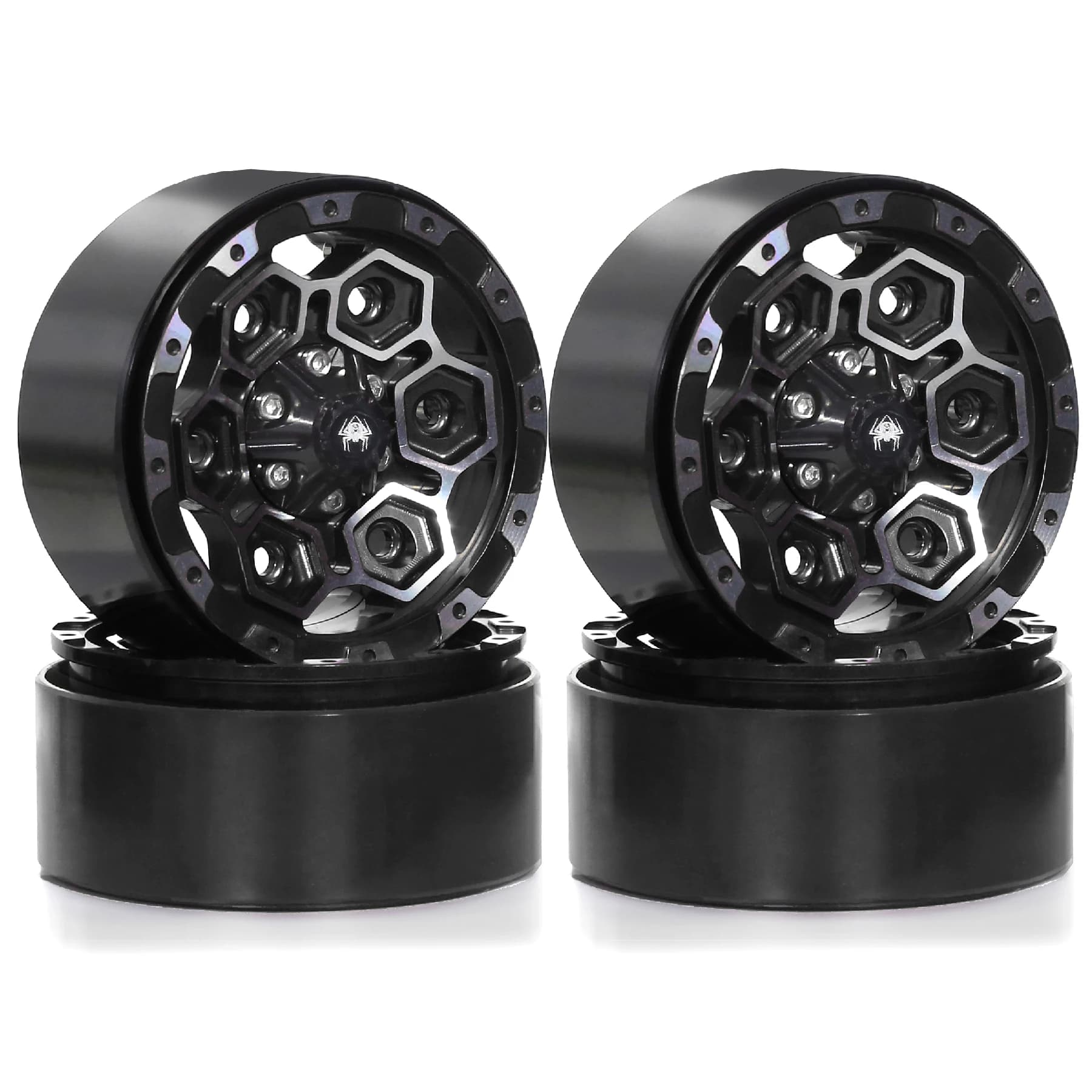 RS RC 4Pcs CNC Aluminum Alloy 1.9 Beadlock Wheel Rim for 1/10 RC Crawler Car Axial SCX10 TRX4 VS4-10 90046 AXI03007 Redcat Gen8