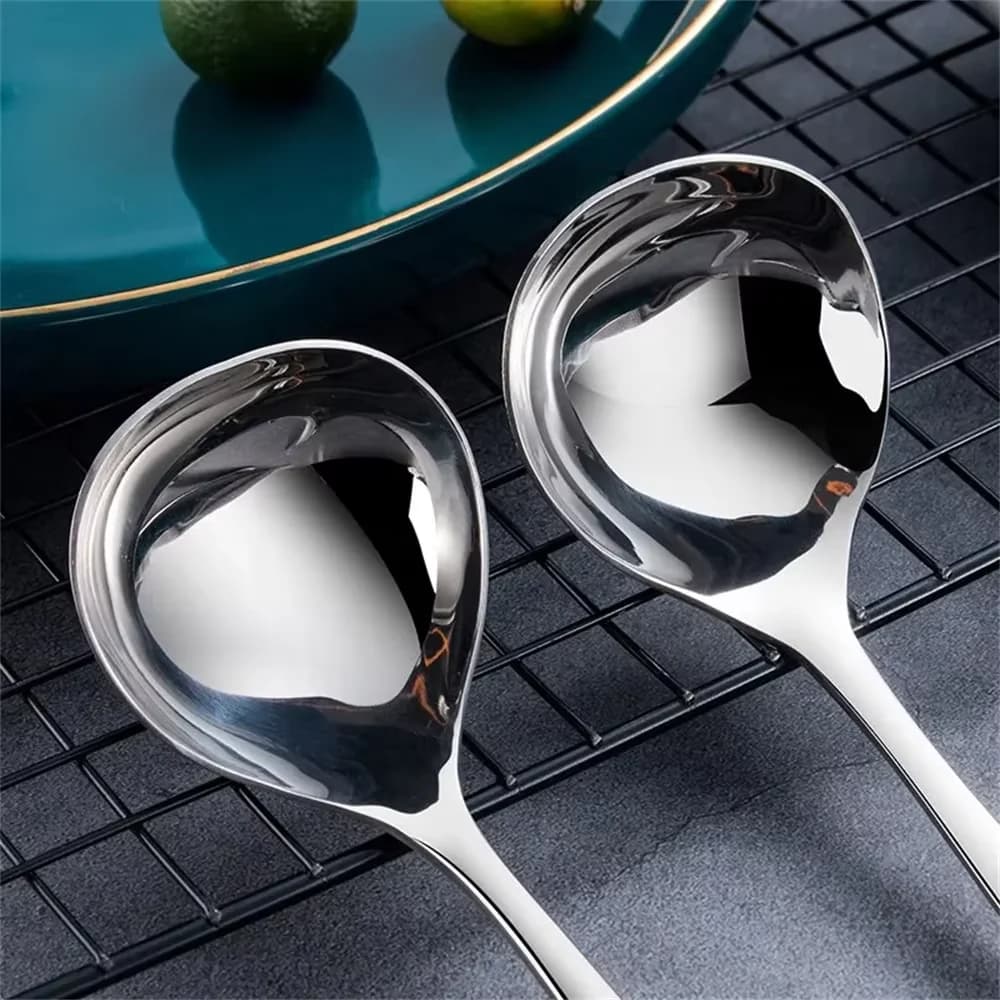 1/2PCs 304 Stainless Steel Spoon Soup Spoon Rice Spoon LongHandle Tableware Set Kitchen Utensils