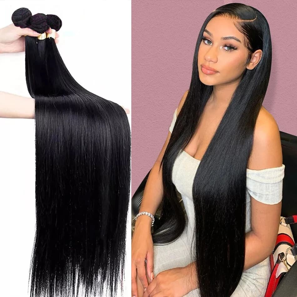12A Straight Human Hair Bundles 30 inch Raw Hair Bundles Long Thick Natural Bundles Cheap Brazilian Hair Weave Extensions 100g
