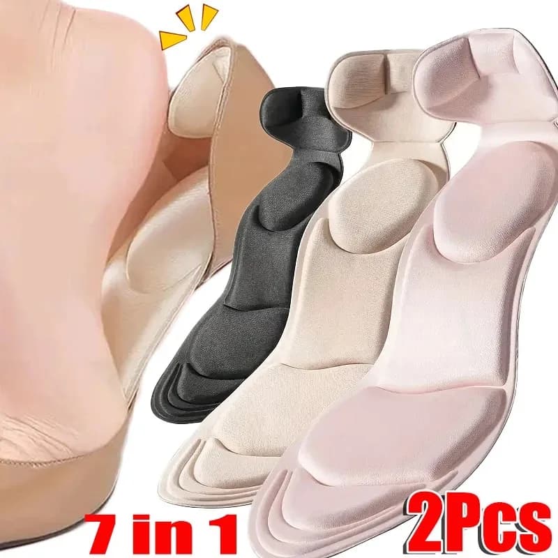 1 Pair 7 In 1 Memory Foam Insoles Women High-heel Shoes Insoles Anti-slip Cutable Insole Comfort Breathable Foot Care Pads