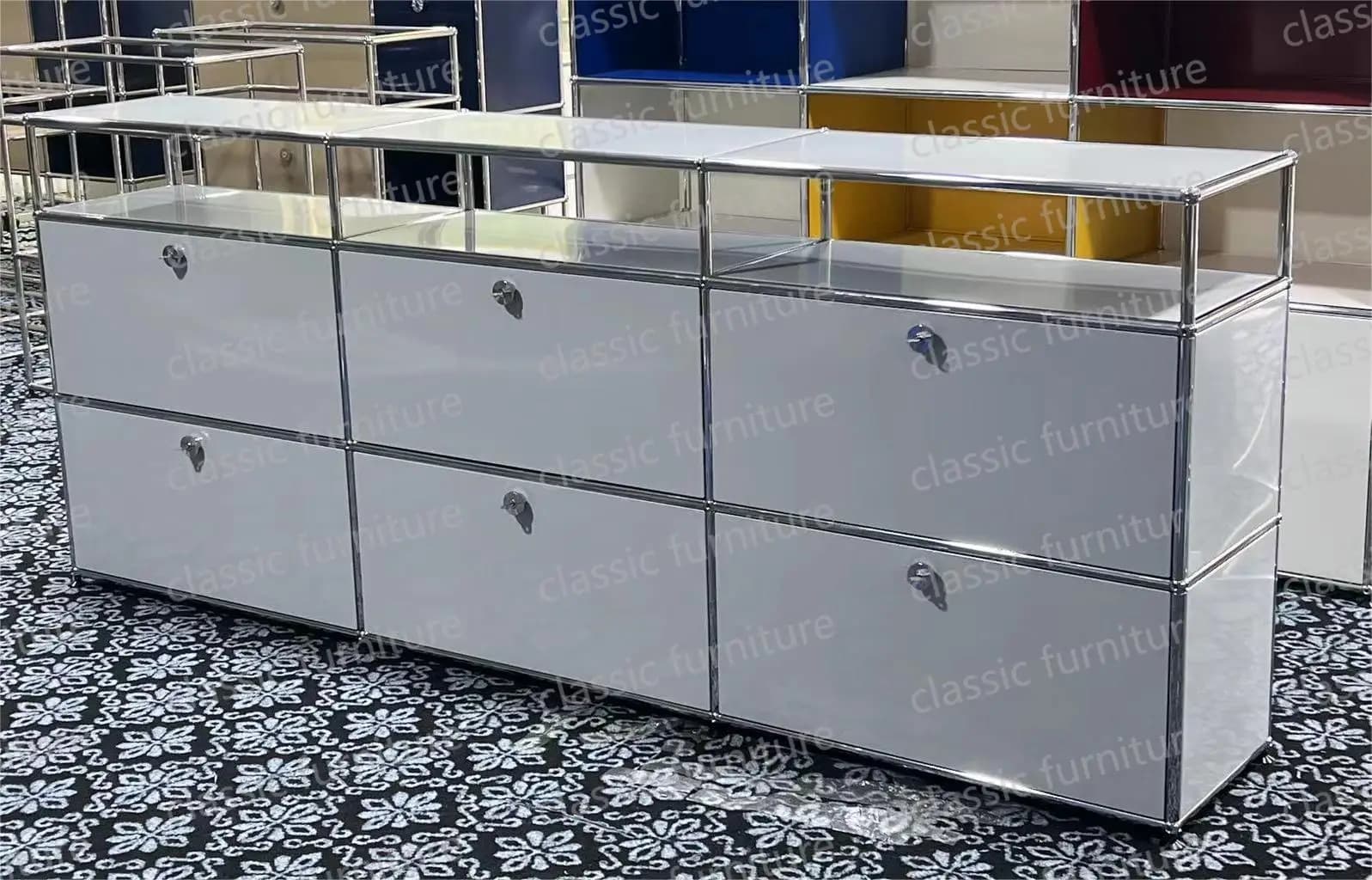 Modular Module Furniture Customized Metal Stainless Steel Cabinet Storage Sideboard Shelf DIY Living Room