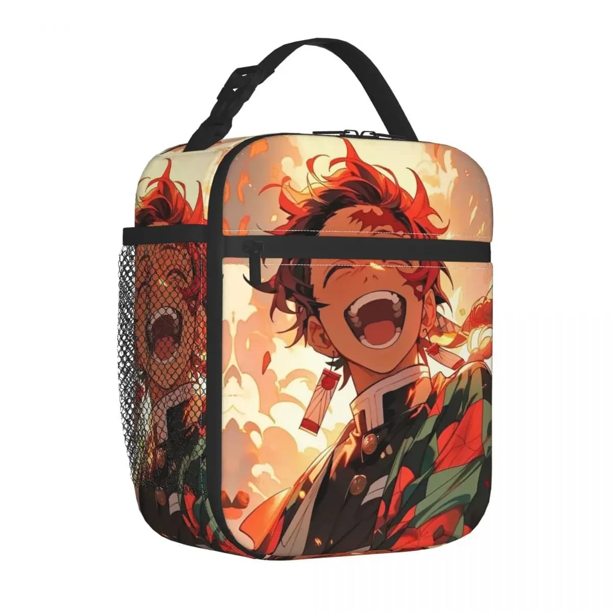 Demon Slayer Tanjiro Kamado Smiling Insulated Lunch Bag Thermal Bag Meal Container High Capacity Tote Lunch Box School Outdoor