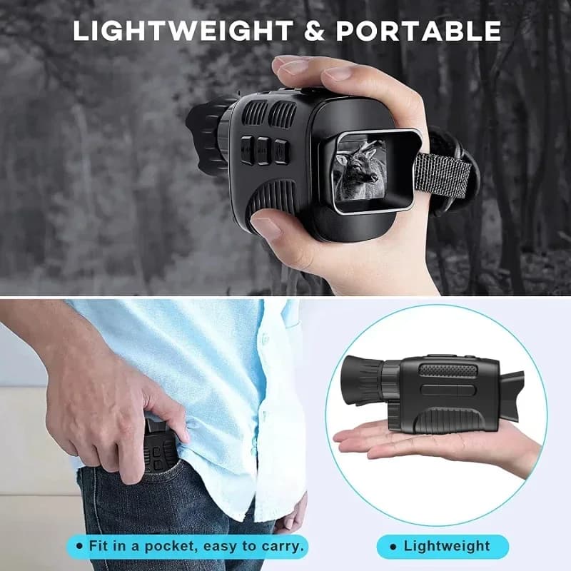 1080P HD Monocular Night Vision Scope 5X Zoom Infrared Day Night Vision 800m Range for Hunting Outdoor Activities
