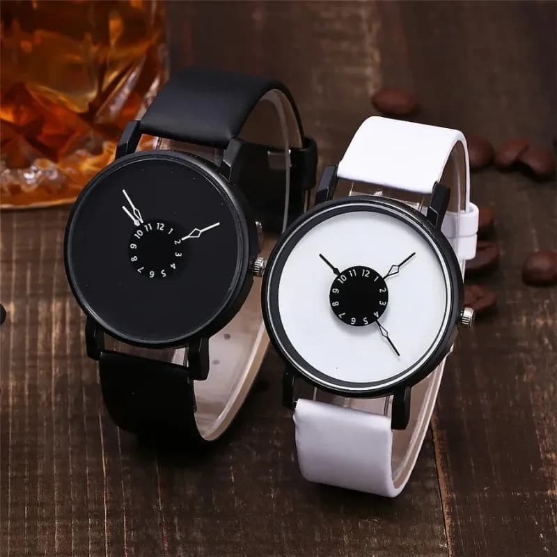 Couple Watch Simple Men Women Casual Quartz Watches Ins Fashion White & Black Watches Women's Clock Watch for Girls Reloj Mujer