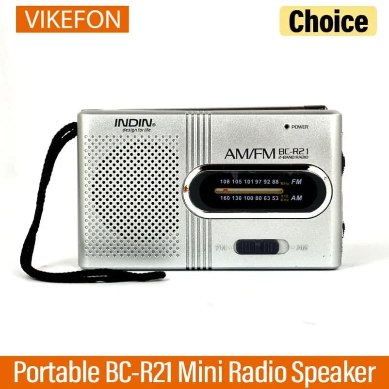 VIKEFON BC-R21 Mini Radio AM FM Battery Operated Portable Radio Best Reception Longest Lasting For Running Walking Home Soundbox