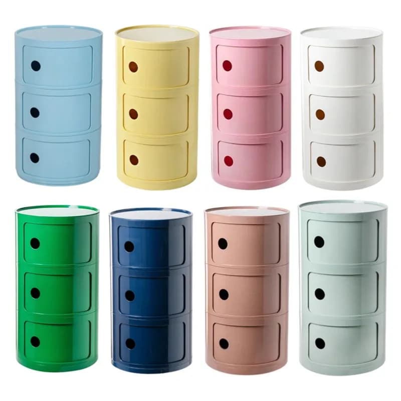 Nordic Ins Net Red Bedside Table Modern Minimalist White Round Creative Small Cabinet Mini Simple Plastic Side Cabinet 협탁