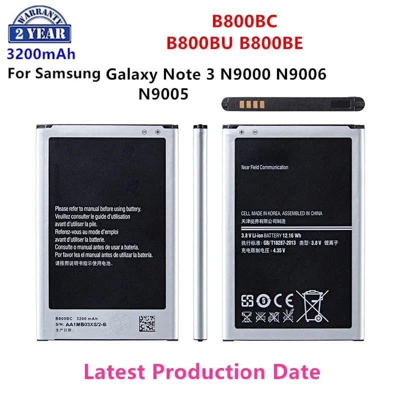 Brand New B800BE B800BC B800BU Battery For Samsung Galaxy Note 3 N900 N9002 N9005 N9006 N9008 Replacement Battery with NFC