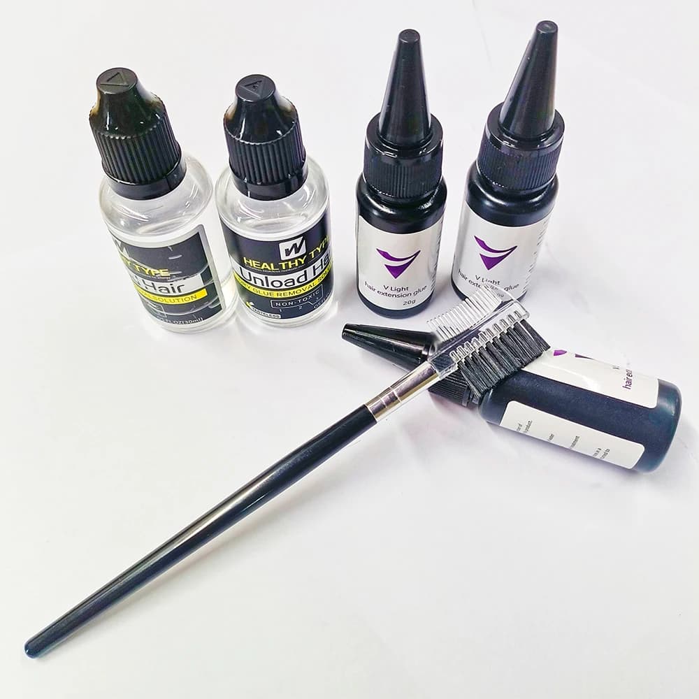 V-Light Technology Hair Extension wig glue V-Light transmit Hair Extension glue Set Hair Piece Hair Fast hair extensions