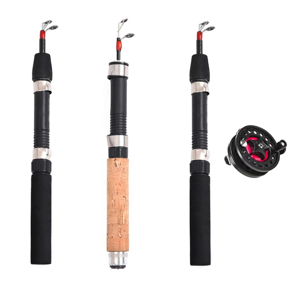 Telescopic Ice Fishing Rod Ultra Short Fishing Rod Lightweight Retractable Fishing Pole Two Sections Fishing Accessories