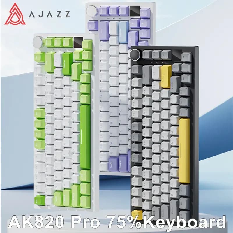 Ajazz AK820/AK820Pro gaming mechanical keyboard Bluetooth 5.1/Wireless/wired c custom keyboard with heat exchange sealed button