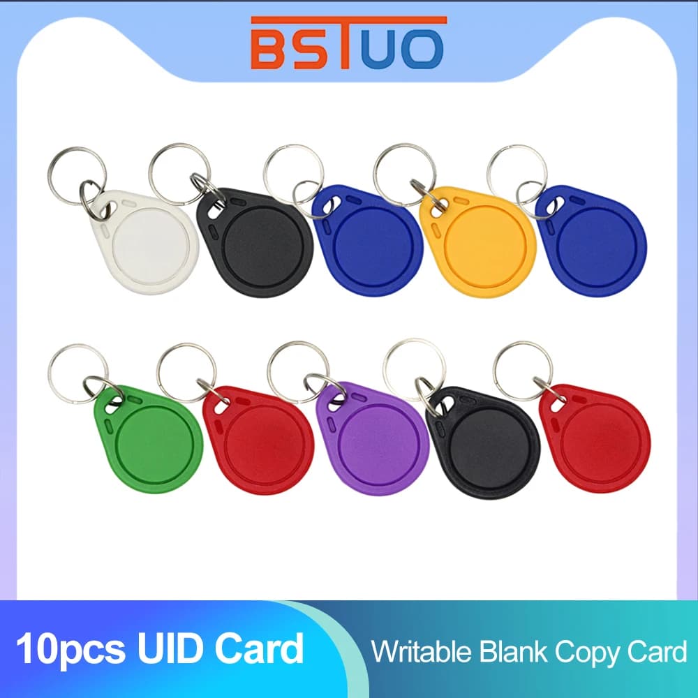 10pcs/lot UID KeyFob 13.56MHz Block 0 Sector Writable IC Card Clone Changeable Smart Keyfob Key Tag 1K S50 RFID Access Control