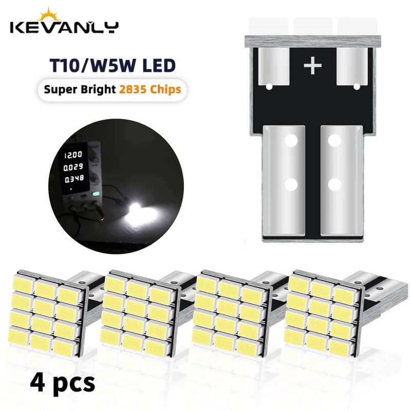 4Pcs T10 W5W Canbus 1206 12SMD LEDs Vehicle Tail Dashboard Led DC 12V Reverse Parking Lights Side Marker Lamp Wedge Corner Bulbs