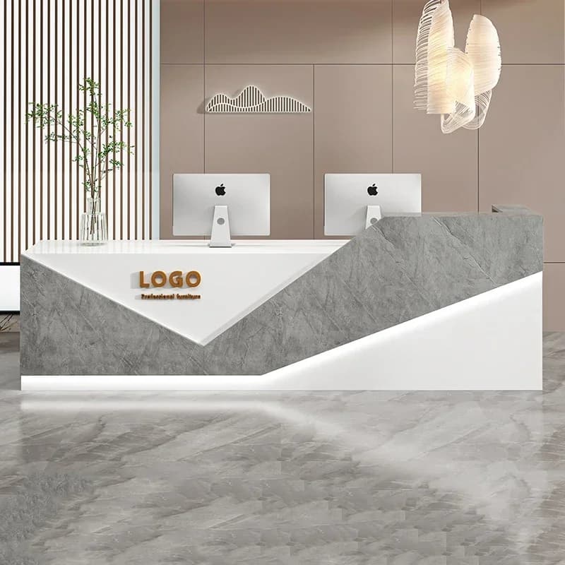 Front Reception Desk Counter Clothes Cosmetics Hairdresser Room Office Corner Storage Beauty Salon Recepcion Mostrador Cash Help