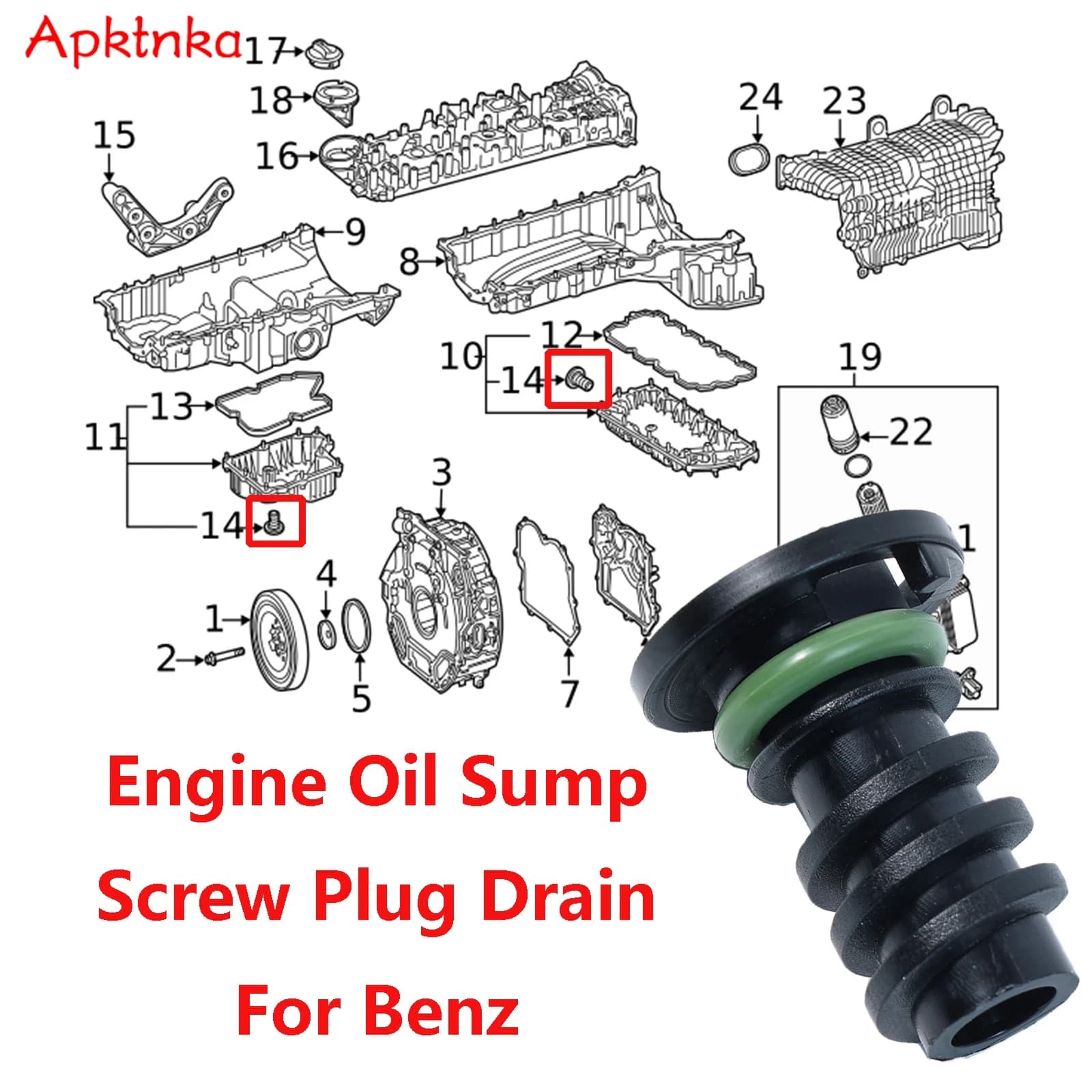 For Mercedes Benz A B C E G M S V W463 H247 X247 X253 C253 V167 C217 B907 B910 Engine Oil Sump Screw Plug Drain A0029902017
