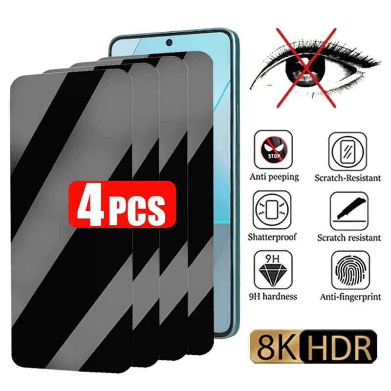 4PCS Privacy Glass For Redmi Note 12 11 Pro Plus 5G 10C 9A 9C Anti-spy Screen Protector For Redmi Note 10 9 8 7 Pro 11S 10S 9S