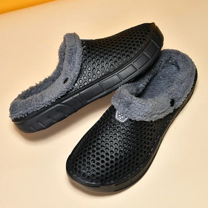 2024 New Men's Padded Slippers Home Outdoor Warm Thick Cotton Shoes Winter Cave Shoes Garden Shoes Leisure Outdoor Home