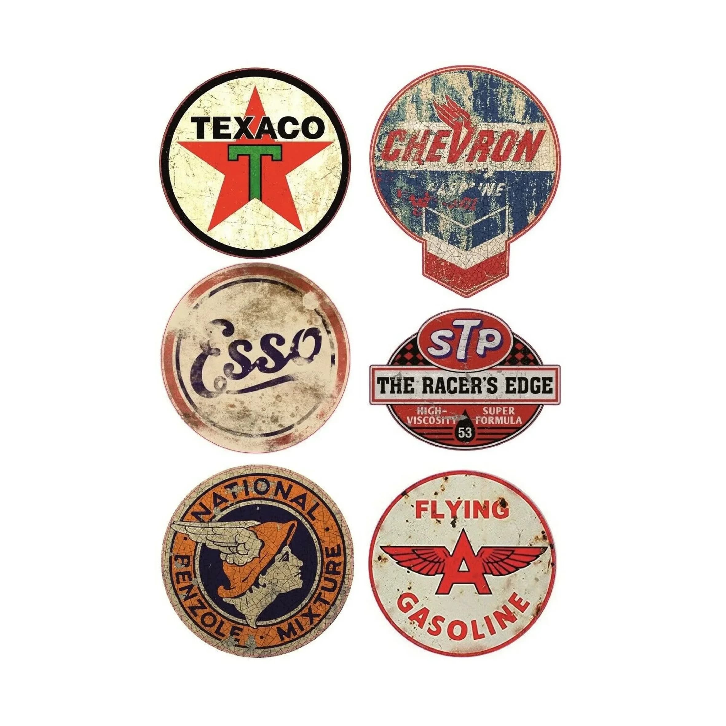 Personality 6 Antique Oil Sticker for STP Antique Racing Hotrod USA V8 Car Waterproof Decoration, 6cm