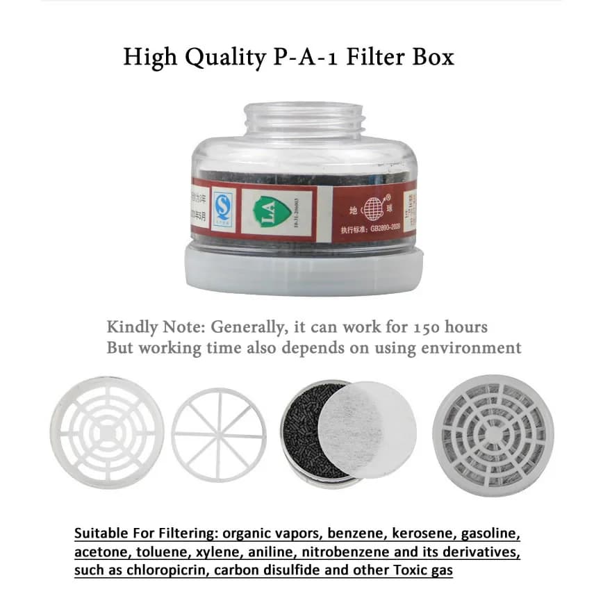 1pcs RD40 40mm Round Gas Mask Filters Activated Carbon Filtering Box For Chemical Respirator Painting Spraying Accessories