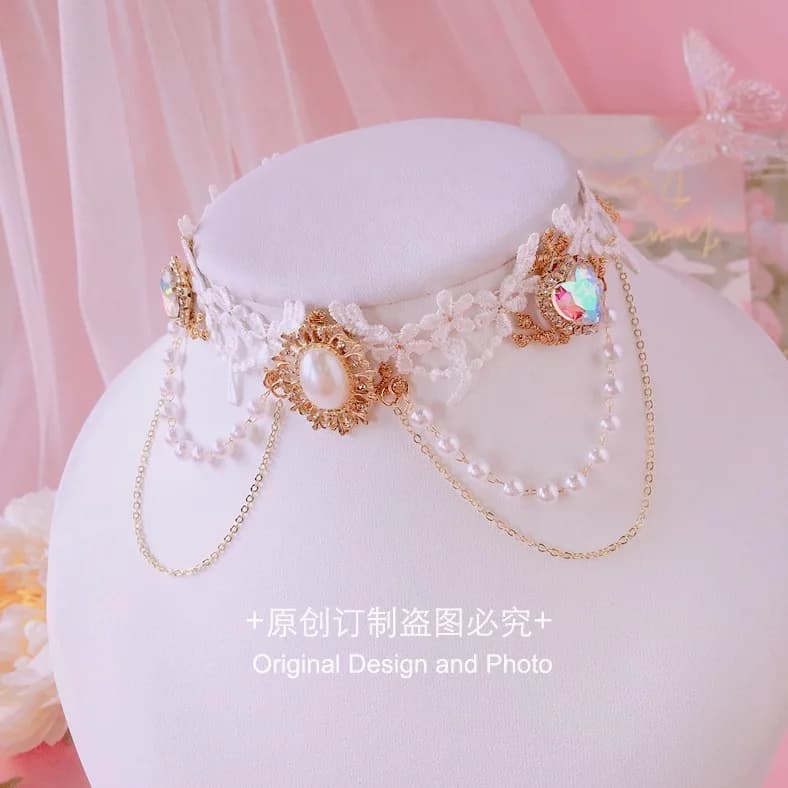 Lolita Accessories Mermaid Magic Love Pearl Necklace Sweet choker kawaii accessories cosplay accessories