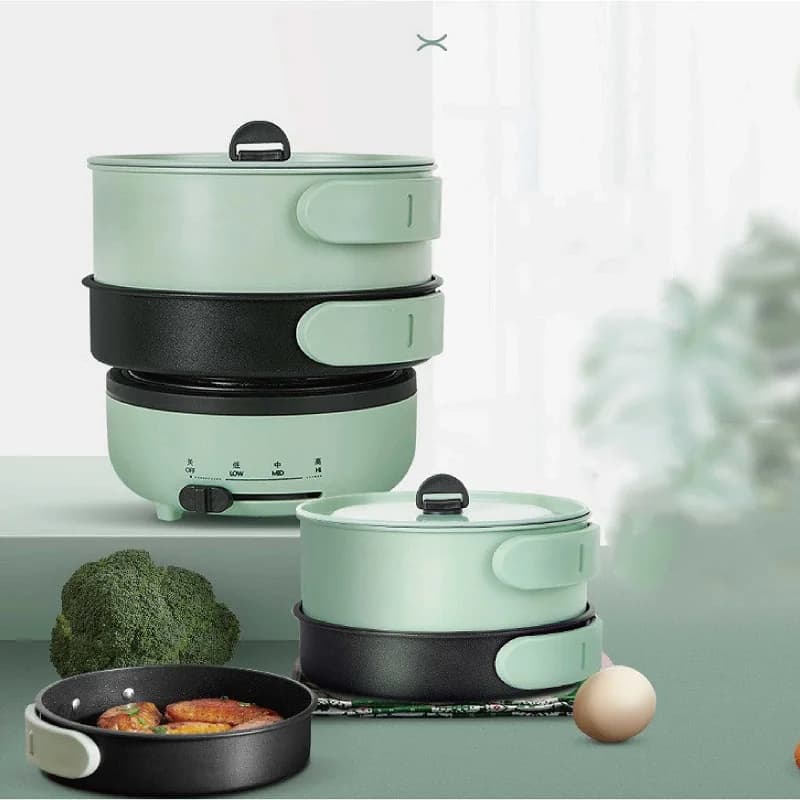 1.7L Foldable Electric Cook Pot Portable Travel Electric Hot Pot Outdoor Noodle Cooking Pot Dormitory Multifunctional Pot 220V