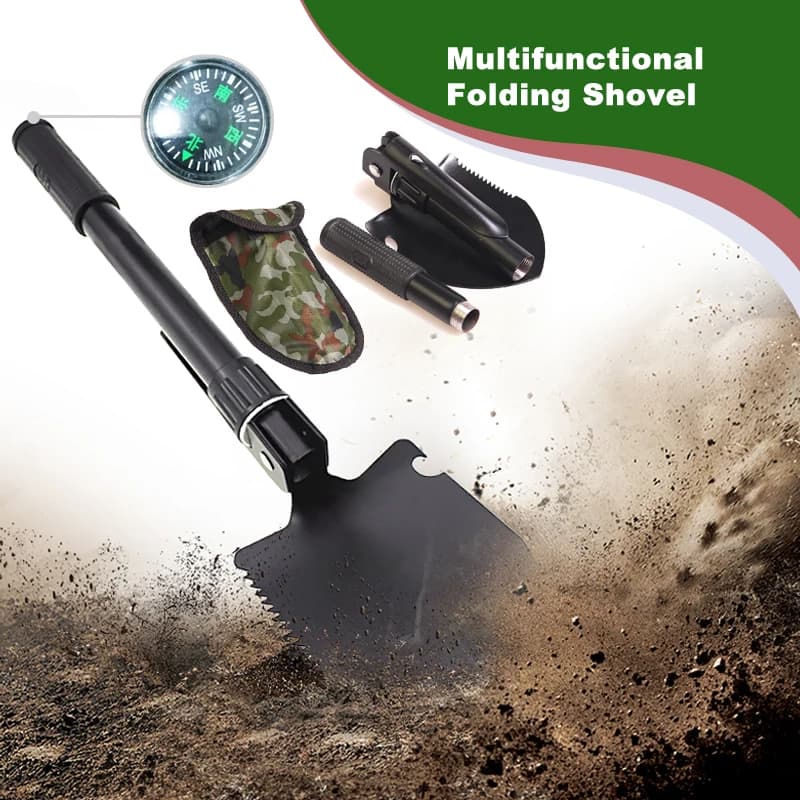 Multifunctional Folding Shovel Garden Tools Camping Mini Telescopic Snow Scraper Foldable Agricultural Military Survival Spade
