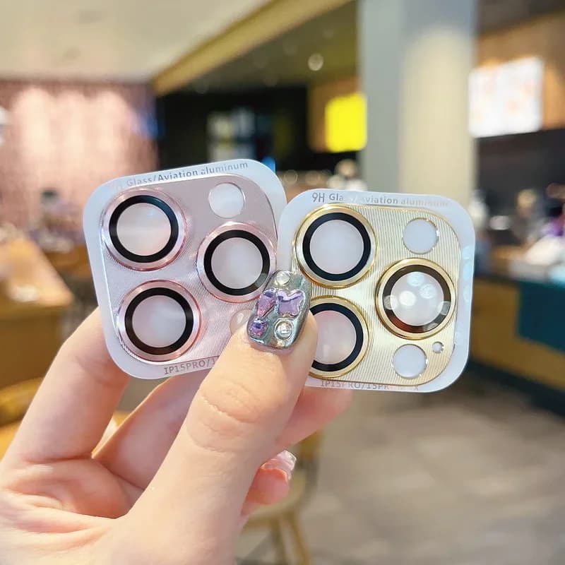Lens Tempered Glass For IPhone 11 12 14 13 14 15 Pro Max Mini Camera Lens Protection IPhone 14 15 Plus Metal Ring Protector Film