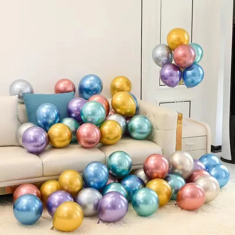 50pcs 10inch Metallic Latex Balloons Gold Silver Chrome Ballon Wedding Decorations Globos Birthday Party Supplies