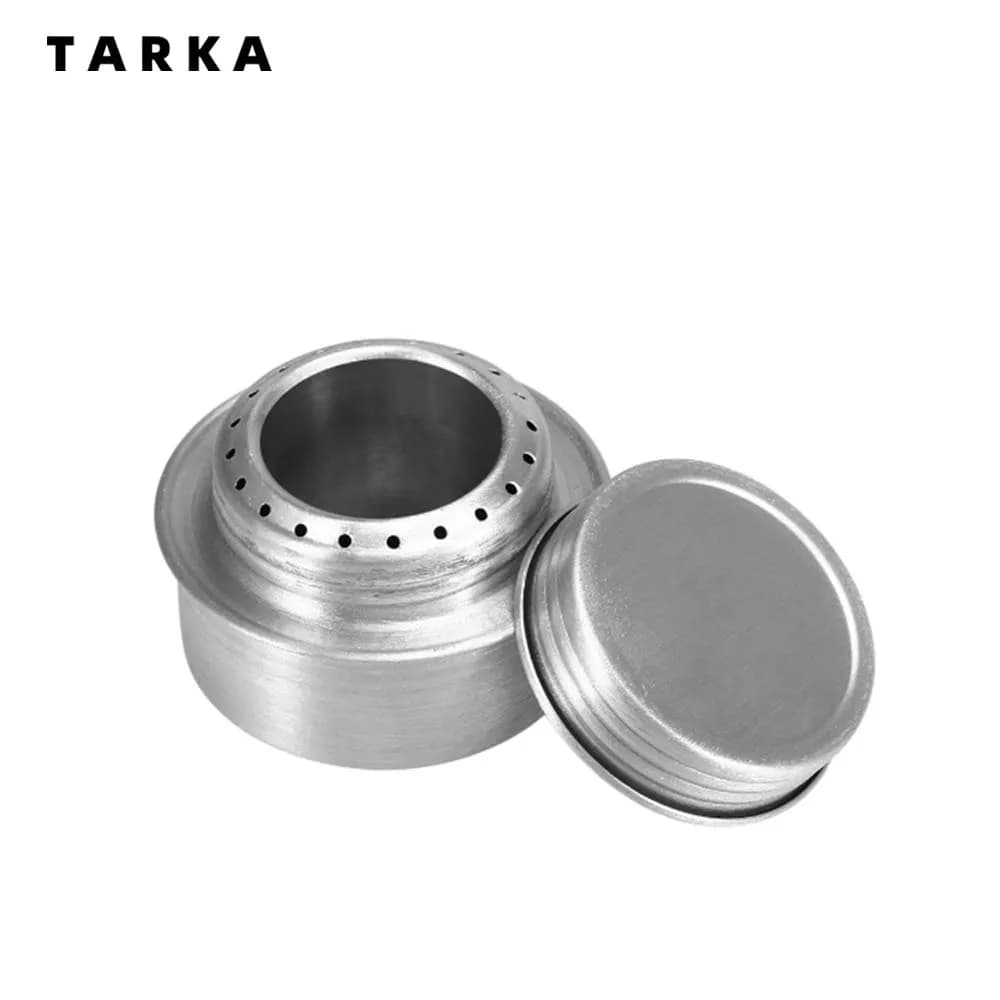 TARKA Camping Alcohol Stove Portable Mini Aluminum Alloy Alcohol Stove With Lid Outdoor Climbing Hiking Backpacking Cooking