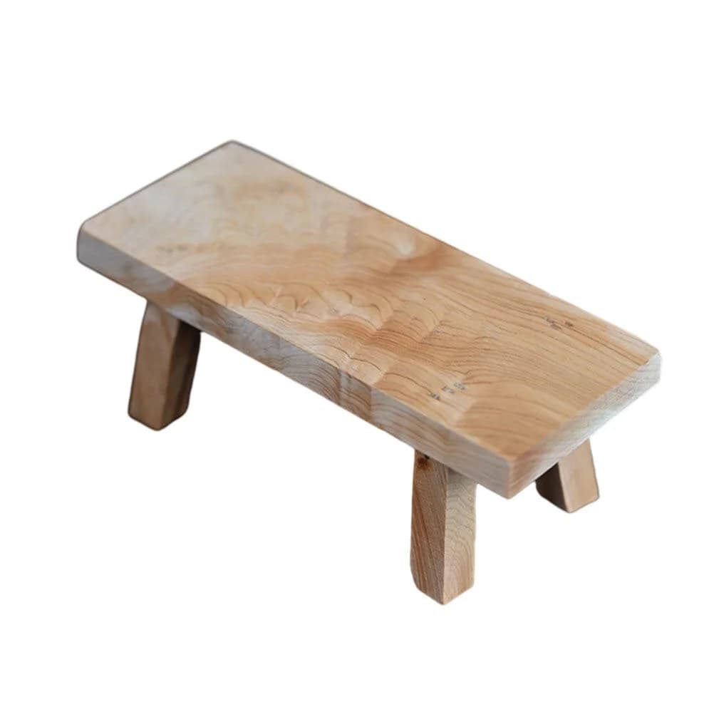 Small Bench Decoration Stool Shaped Wood Statue Crafts Holder Ornament