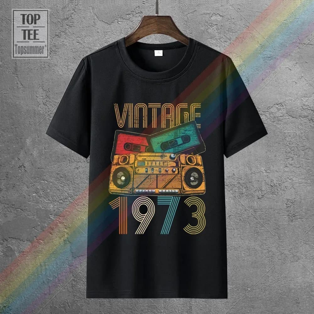 Vintage 1973 Fun 48Th Birthday Gift T Shirts Retro Brand Tshirts Harajuku Logo Quackity Clothes Tee-Shirt Funny Fashion T Shirt