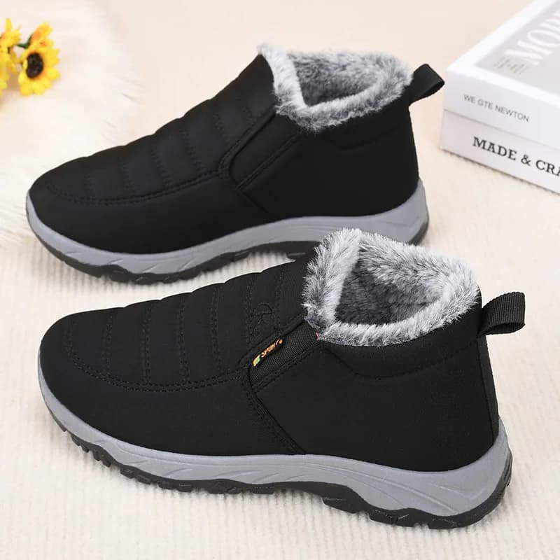 Women Fleece Lined Snow Boots Winter Warm Waterproof Slip On Ankle Boots Thermal Outdoor Short Boots